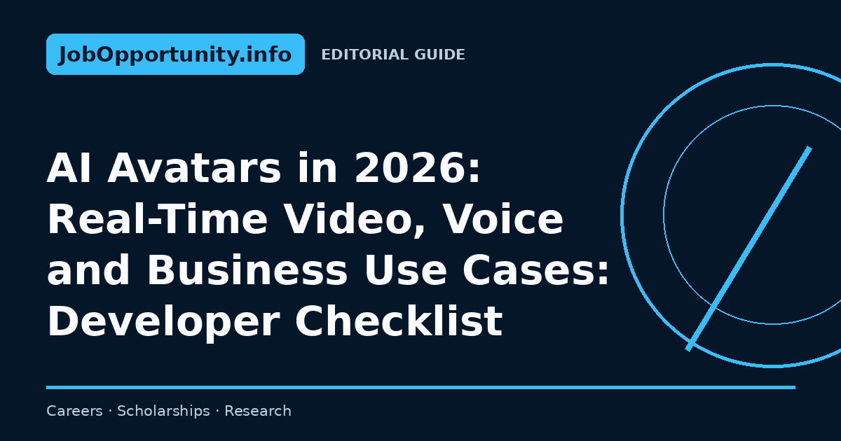 AI Avatars in 2026: Real-Time Video, Voice and Business Use Cases: Developer Checklist