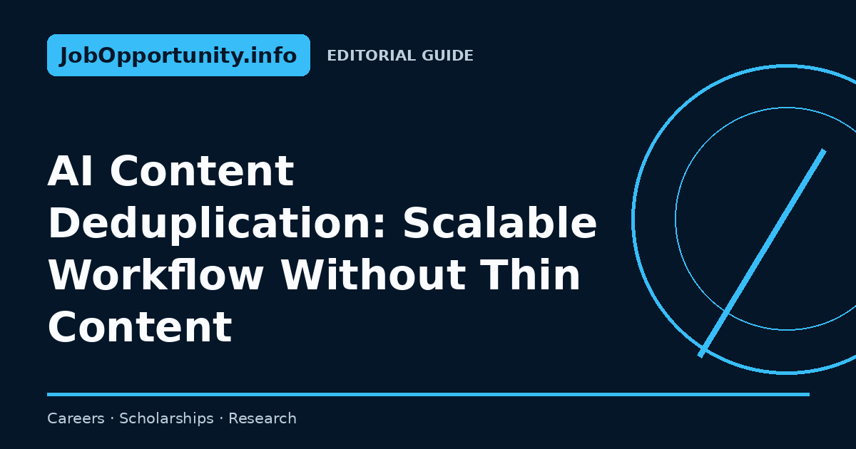 AI Content Deduplication: Scalable Workflow Without Thin Content