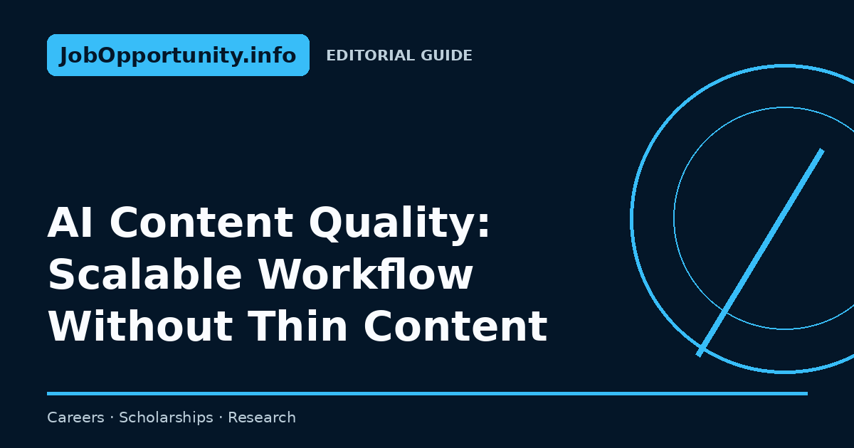 AI Content Quality: Scalable Workflow Without Thin Content