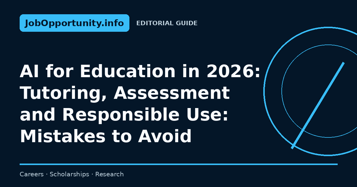 AI for Education in 2026: Tutoring, Assessment and Responsible Use: Mistakes to Avoid