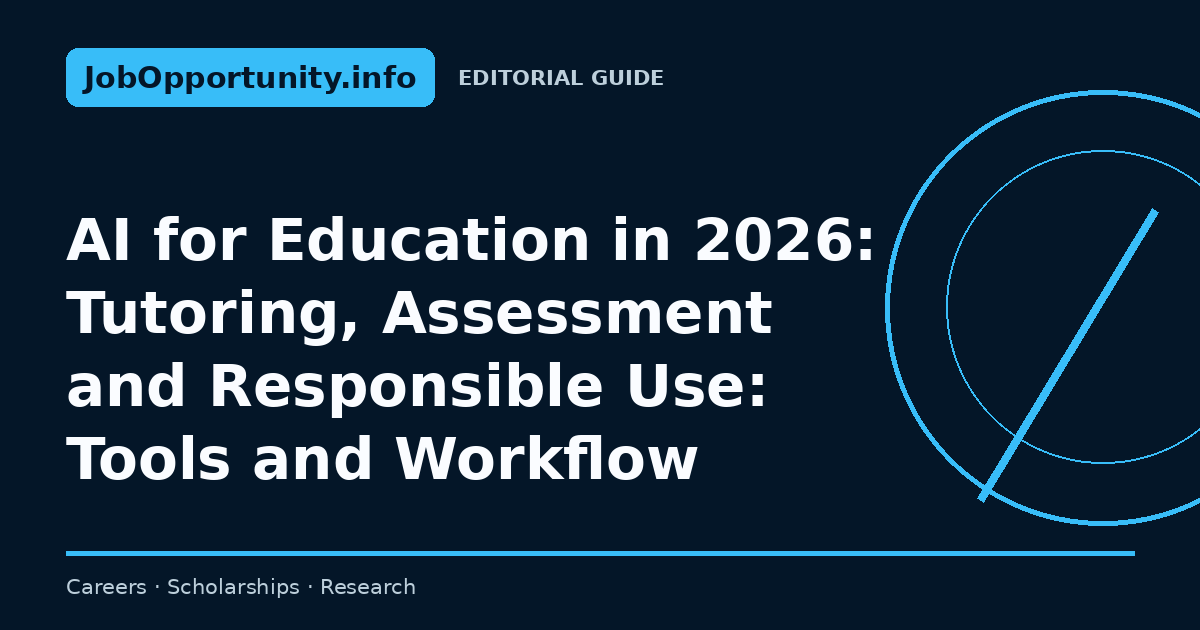 AI for Education in 2026: Tutoring, Assessment and Responsible Use: Tools and Workflow