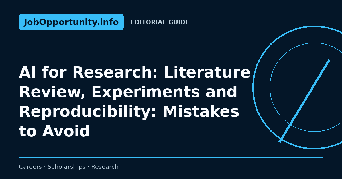 AI for Research: Literature Review, Experiments and Reproducibility: Mistakes to Avoid