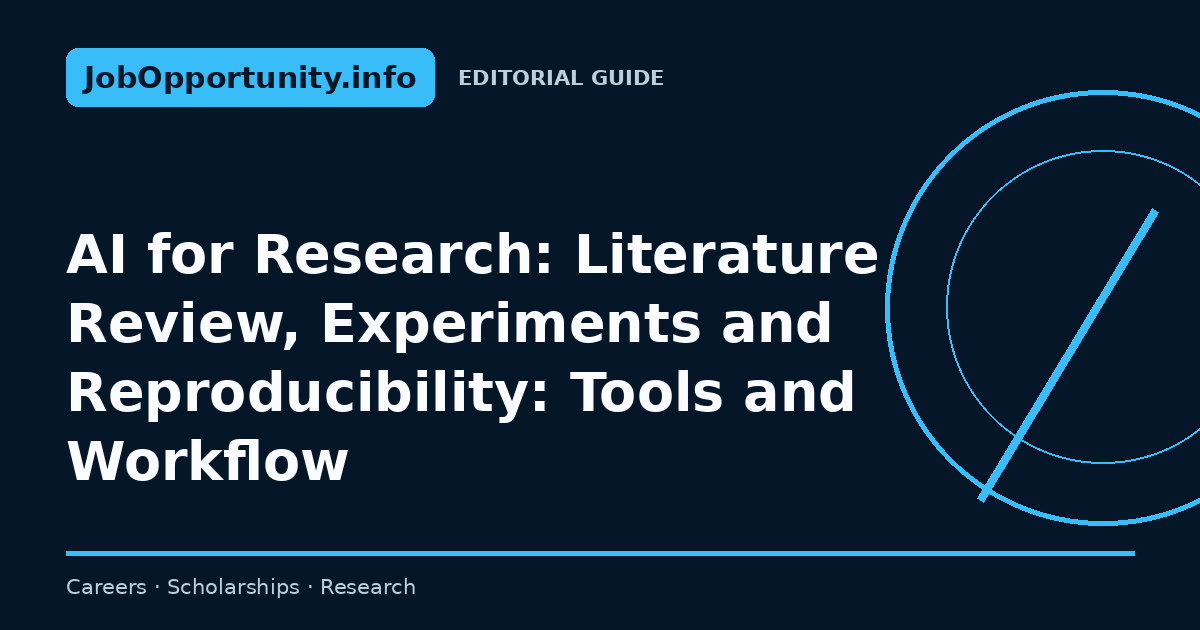 AI for Research: Literature Review, Experiments and Reproducibility: Tools and Workflow