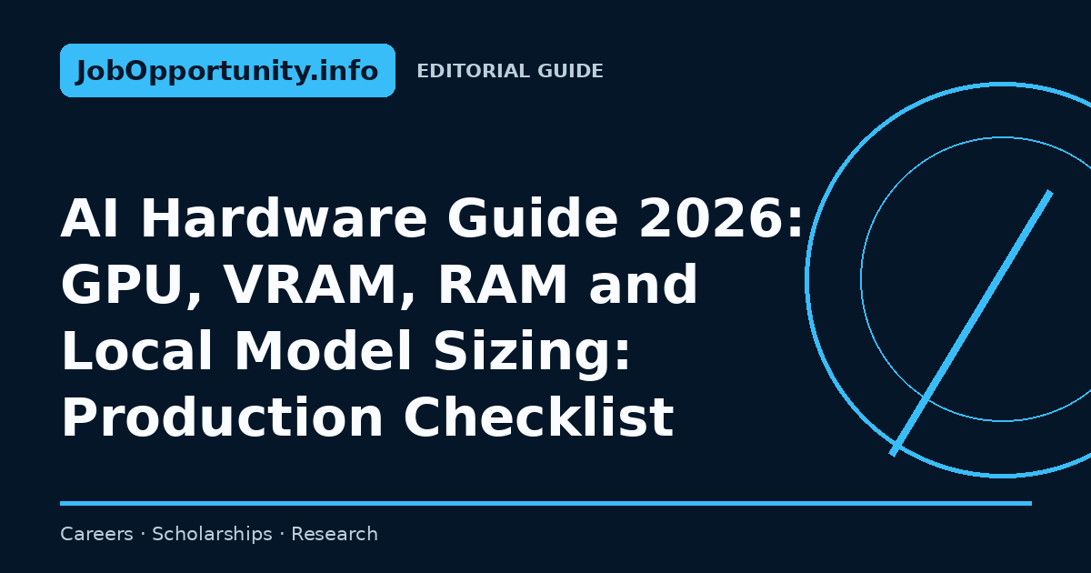 AI Hardware Guide 2026: GPU, VRAM, RAM and Local Model Sizing: Production Checklist