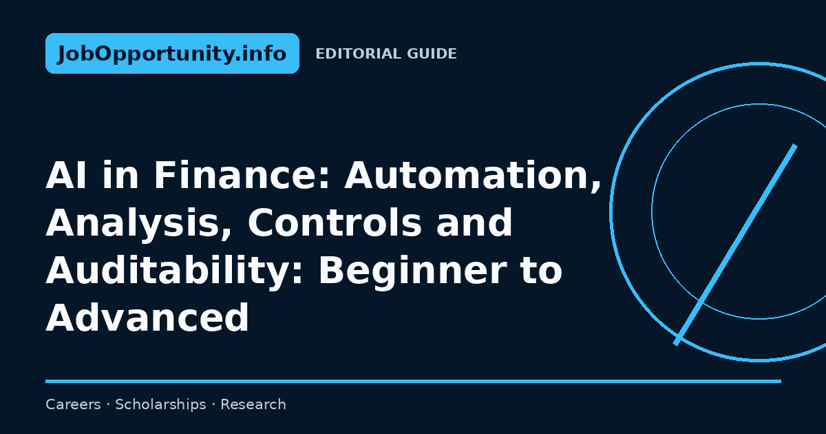AI in Finance: Automation, Analysis, Controls and Auditability: Beginner to Advanced