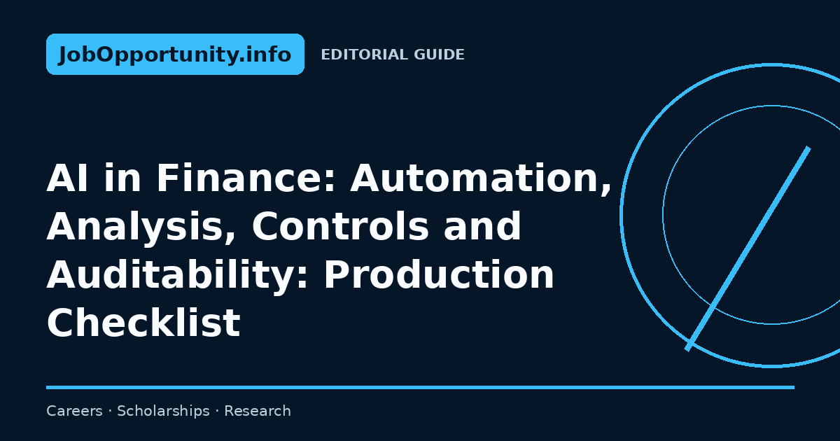 AI in Finance: Automation, Analysis, Controls and Auditability: Production Checklist