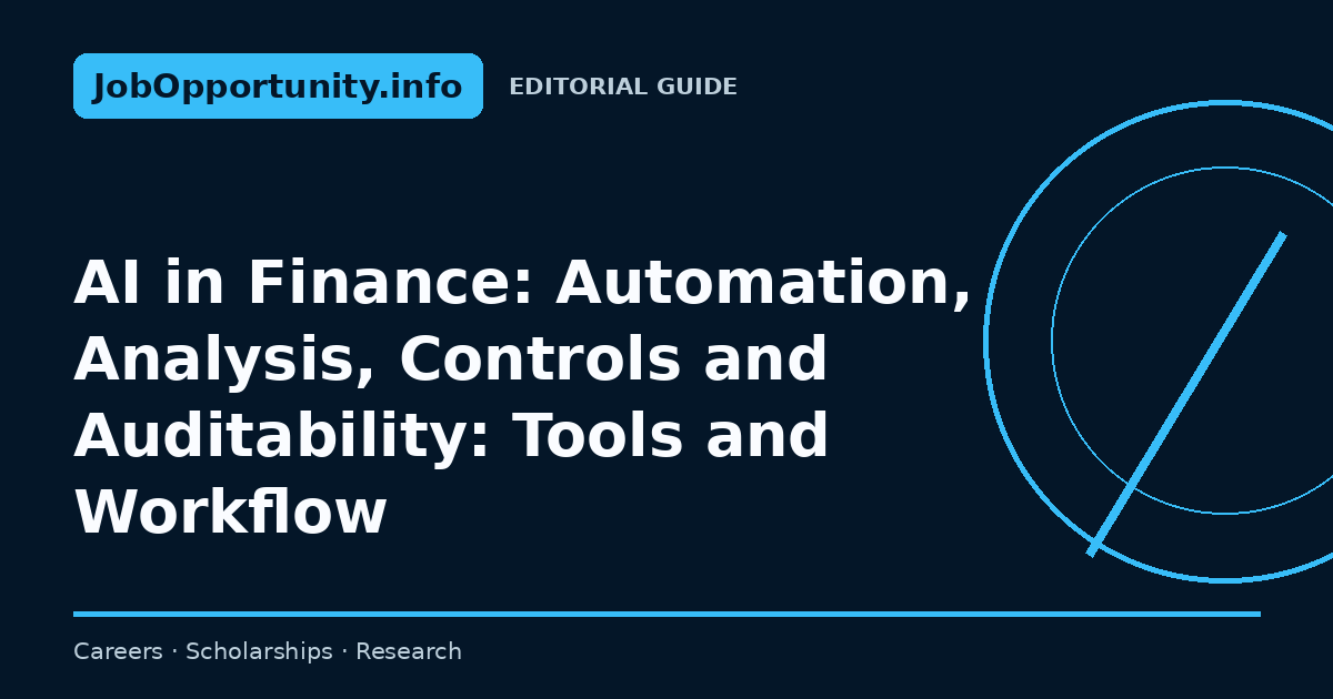 AI in Finance: Automation, Analysis, Controls and Auditability: Tools and Workflow