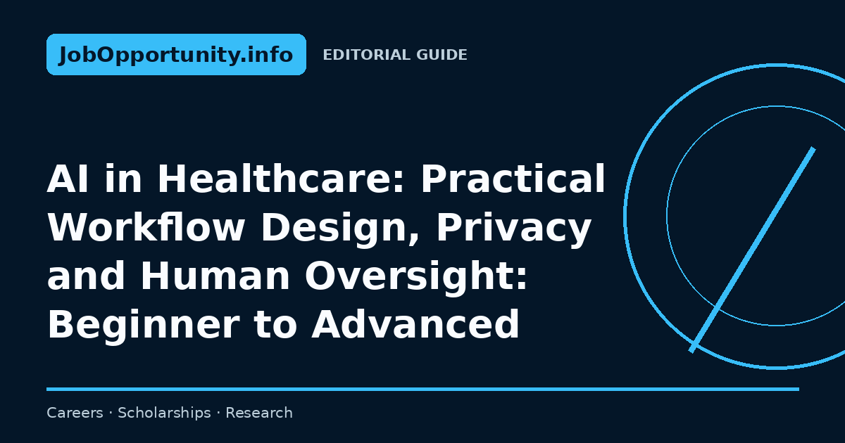AI in Healthcare: Practical Workflow Design, Privacy and Human Oversight: Beginner to Advanced