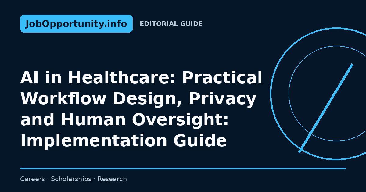 AI in Healthcare: Practical Workflow Design, Privacy and Human Oversight: Implementation Guide