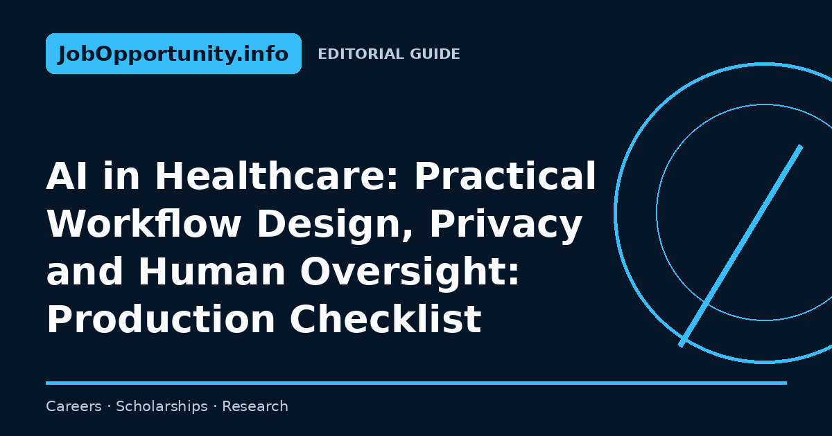 AI in Healthcare: Practical Workflow Design, Privacy and Human Oversight: Production Checklist