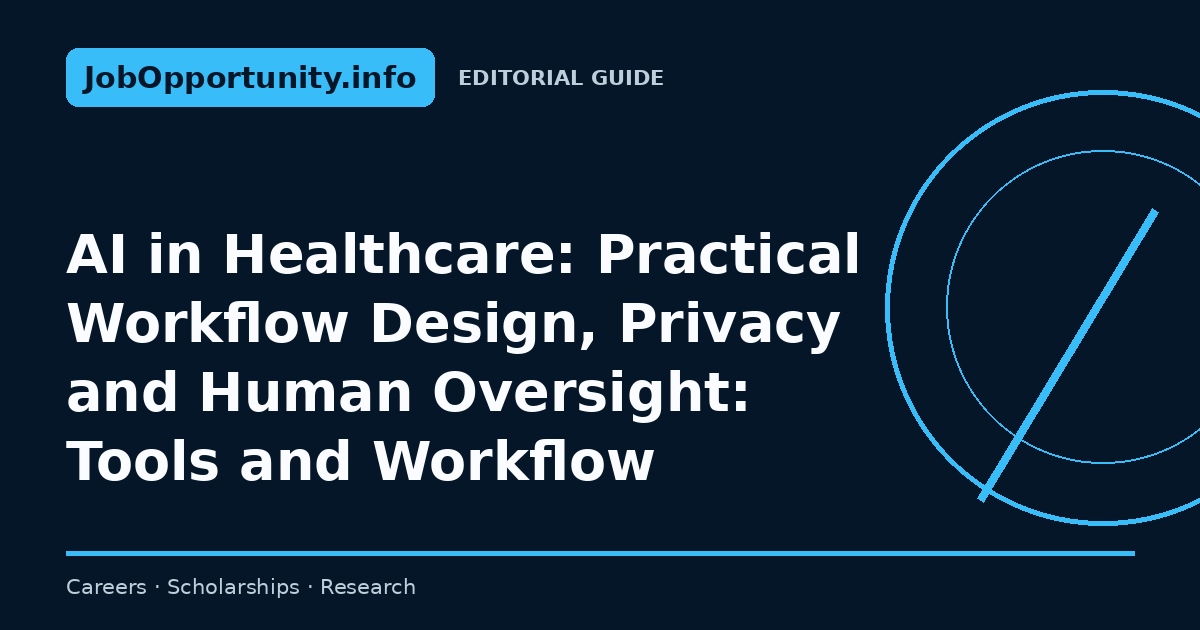 AI in Healthcare: Practical Workflow Design, Privacy and Human Oversight: Tools and Workflow