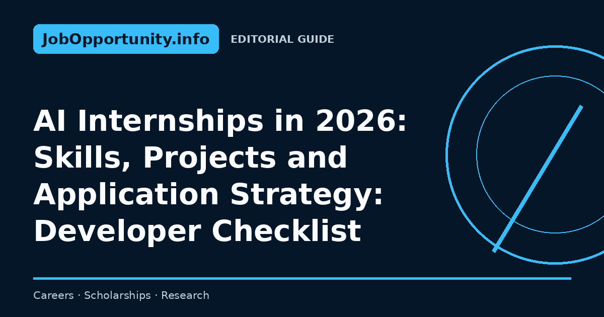 AI Internships in 2026: Skills, Projects and Application Strategy: Developer Checklist