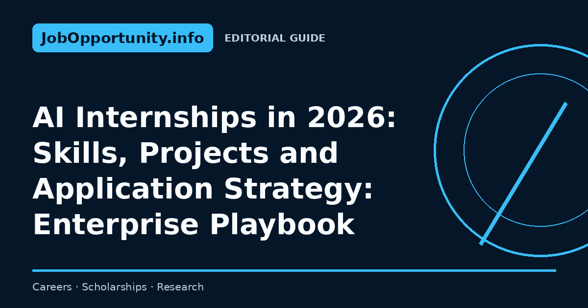 AI Internships in 2026: Skills, Projects and Application Strategy: Enterprise Playbook