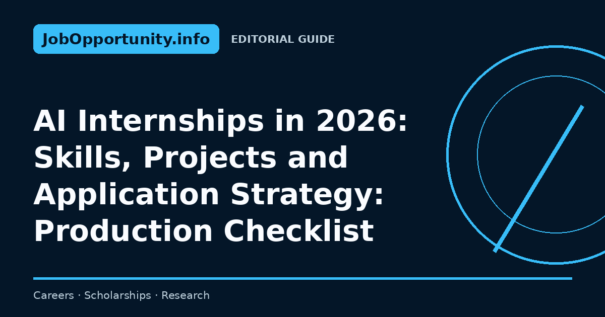 AI Internships in 2026: Skills, Projects and Application Strategy: Production Checklist