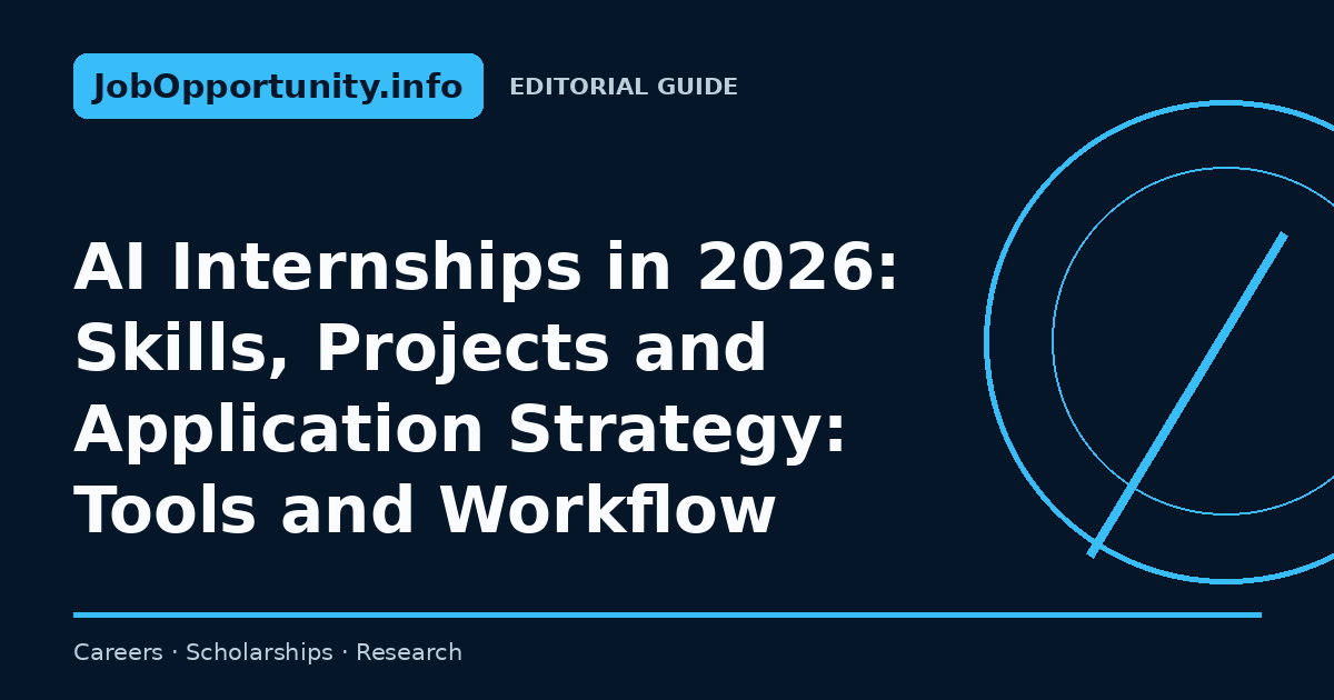 AI Internships in 2026: Skills, Projects and Application Strategy: Tools and Workflow