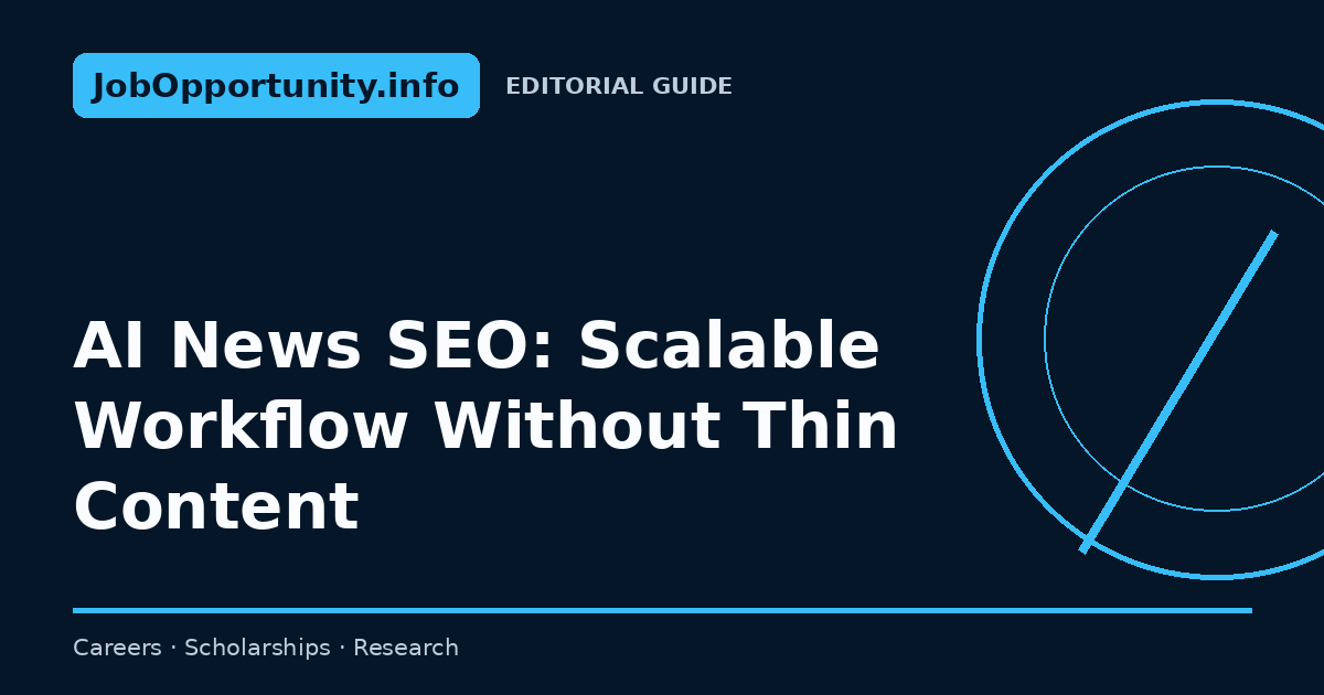 AI News SEO: Scalable Workflow Without Thin Content