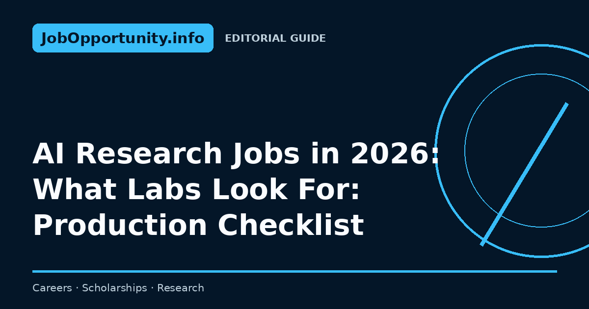 AI Research Jobs in 2026: What Labs Look For: Production Checklist