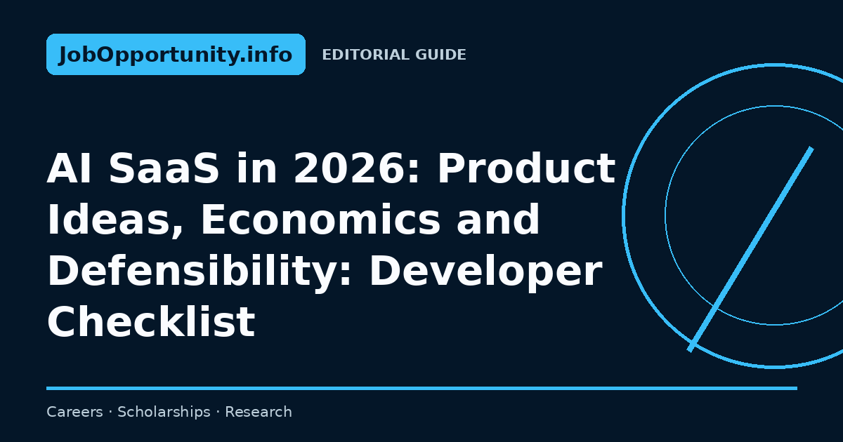 AI SaaS in 2026: Product Ideas, Economics and Defensibility: Developer Checklist