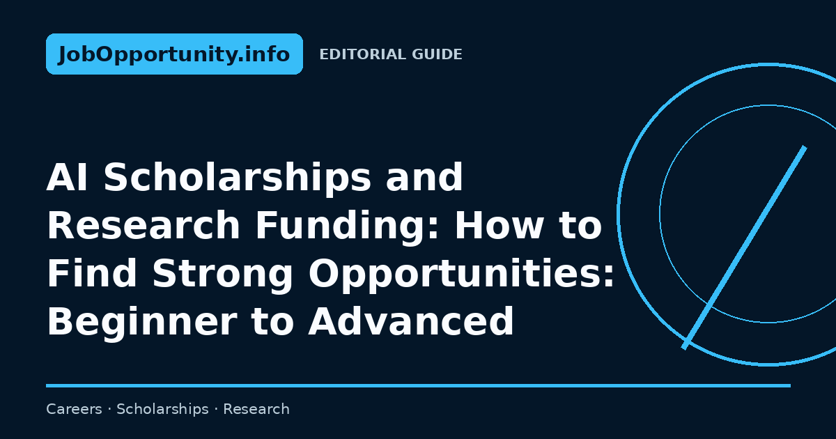 AI Scholarships and Research Funding: How to Find Strong Opportunities: Beginner to Advanced