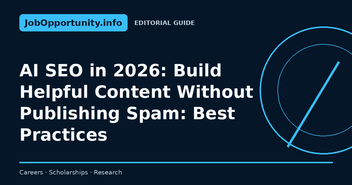 AI SEO in 2026: Build Helpful Content Without Publishing Spam: Best Practices