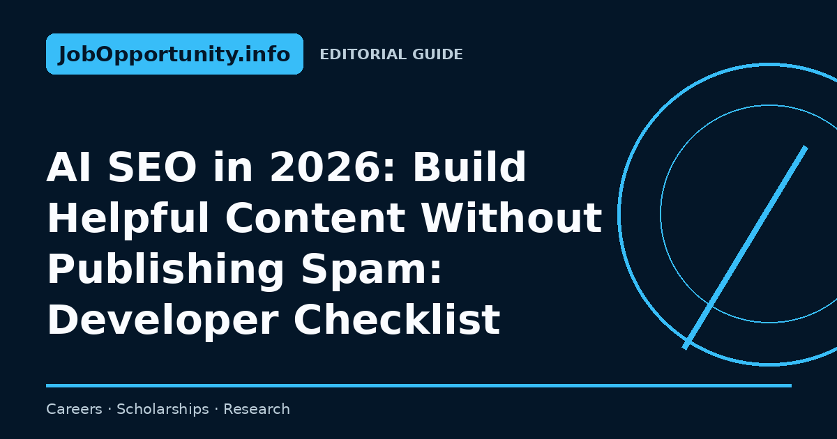 AI SEO in 2026: Build Helpful Content Without Publishing Spam: Developer Checklist