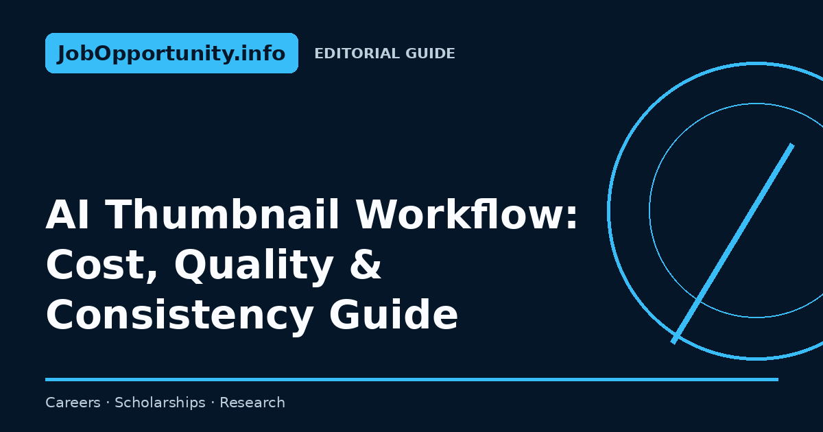AI Thumbnail Workflow: Cost, Quality & Consistency Guide