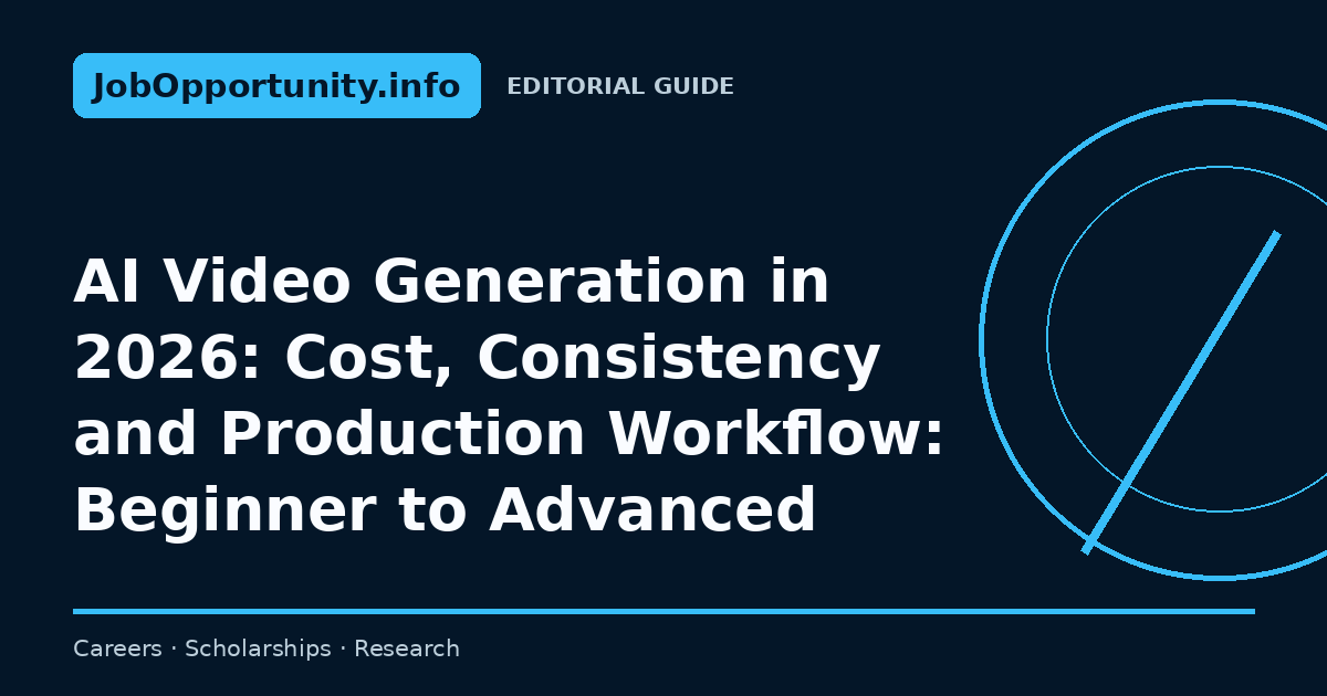 AI Video Generation in 2026: Cost, Consistency and Production Workflow: Beginner to Advanced