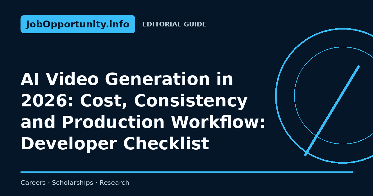 AI Video Generation in 2026: Cost, Consistency and Production Workflow: Developer Checklist