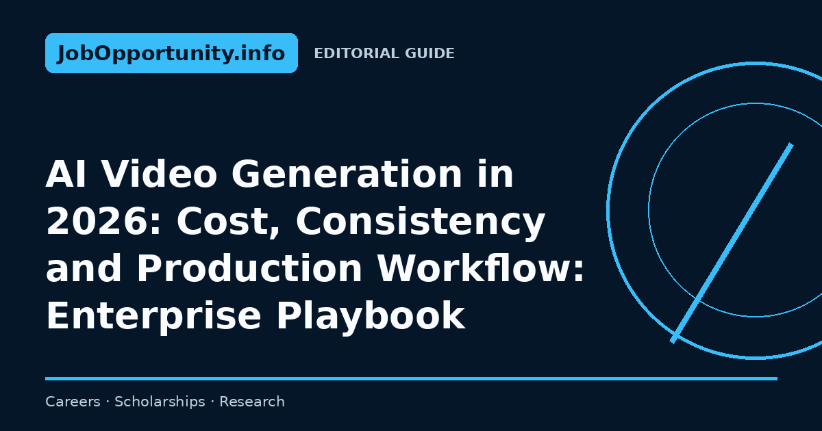 AI Video Generation in 2026: Cost, Consistency and Production Workflow: Enterprise Playbook