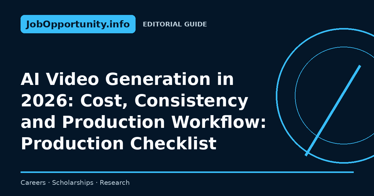 AI Video Generation in 2026: Cost, Consistency and Production Workflow: Production Checklist