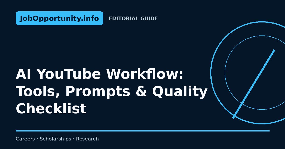 AI YouTube Workflow: Tools, Prompts & Quality Checklist