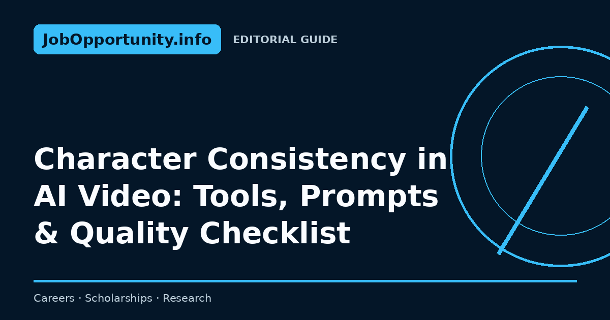 Character Consistency in AI Video: Tools, Prompts & Quality Checklist