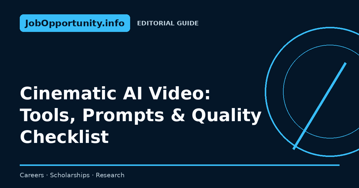 Cinematic AI Video: Tools, Prompts & Quality Checklist