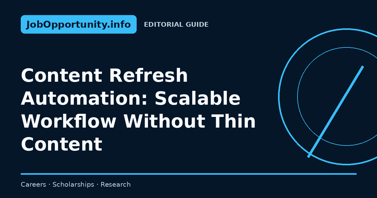 Content Refresh Automation: Scalable Workflow Without Thin Content