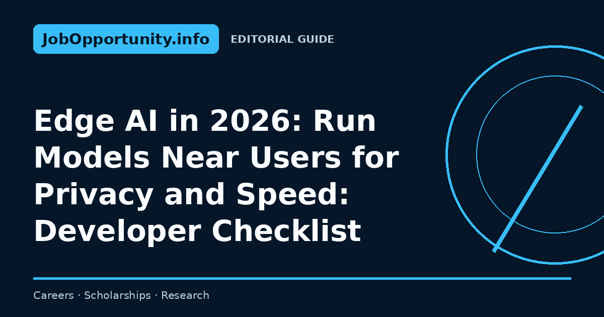 Edge AI in 2026: Run Models Near Users for Privacy and Speed: Developer Checklist