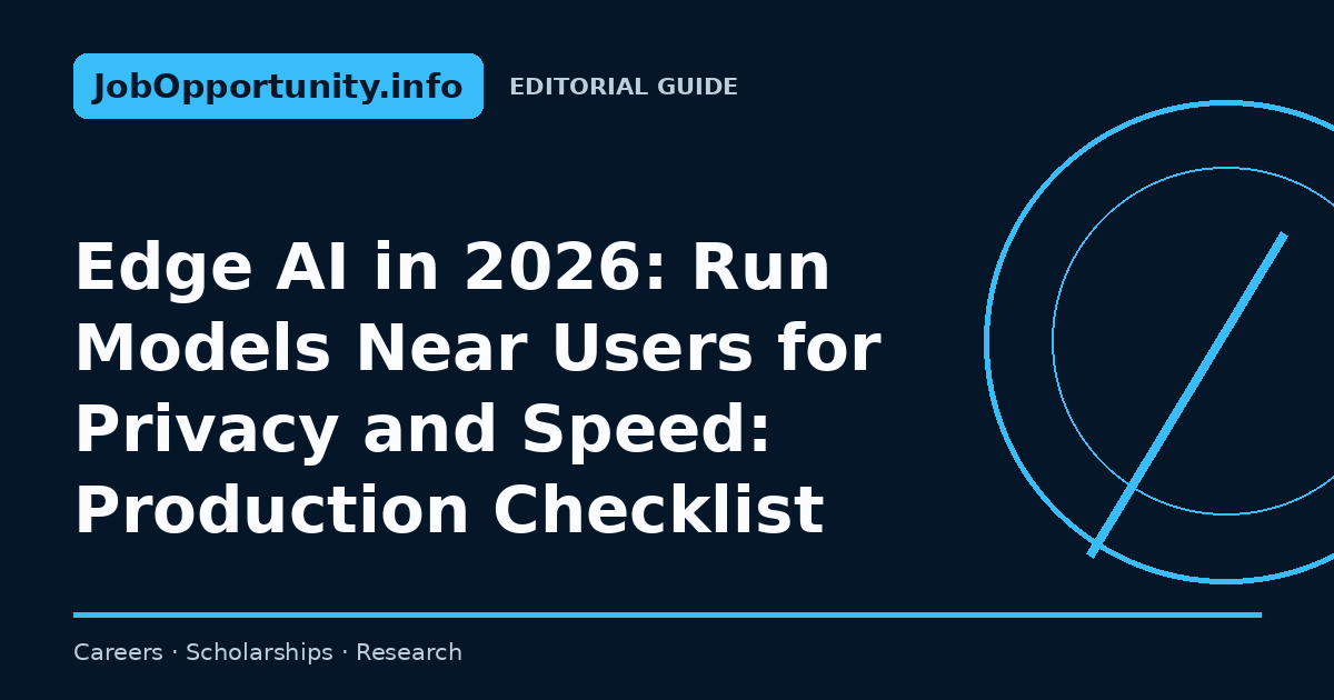Edge AI in 2026: Run Models Near Users for Privacy and Speed: Production Checklist