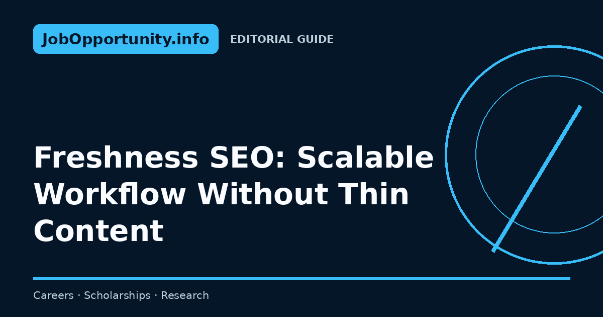 Freshness SEO: Scalable Workflow Without Thin Content