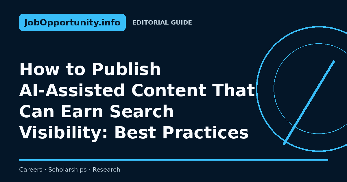 How to Publish AI-Assisted Content That Can Earn Search Visibility: Best Practices