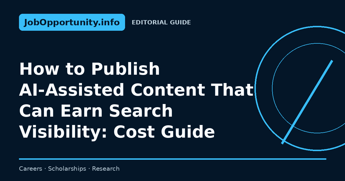 How to Publish AI-Assisted Content That Can Earn Search Visibility: Cost Guide
