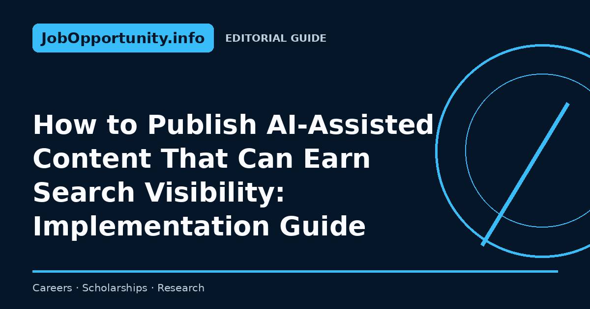 How to Publish AI-Assisted Content That Can Earn Search Visibility: Implementation Guide