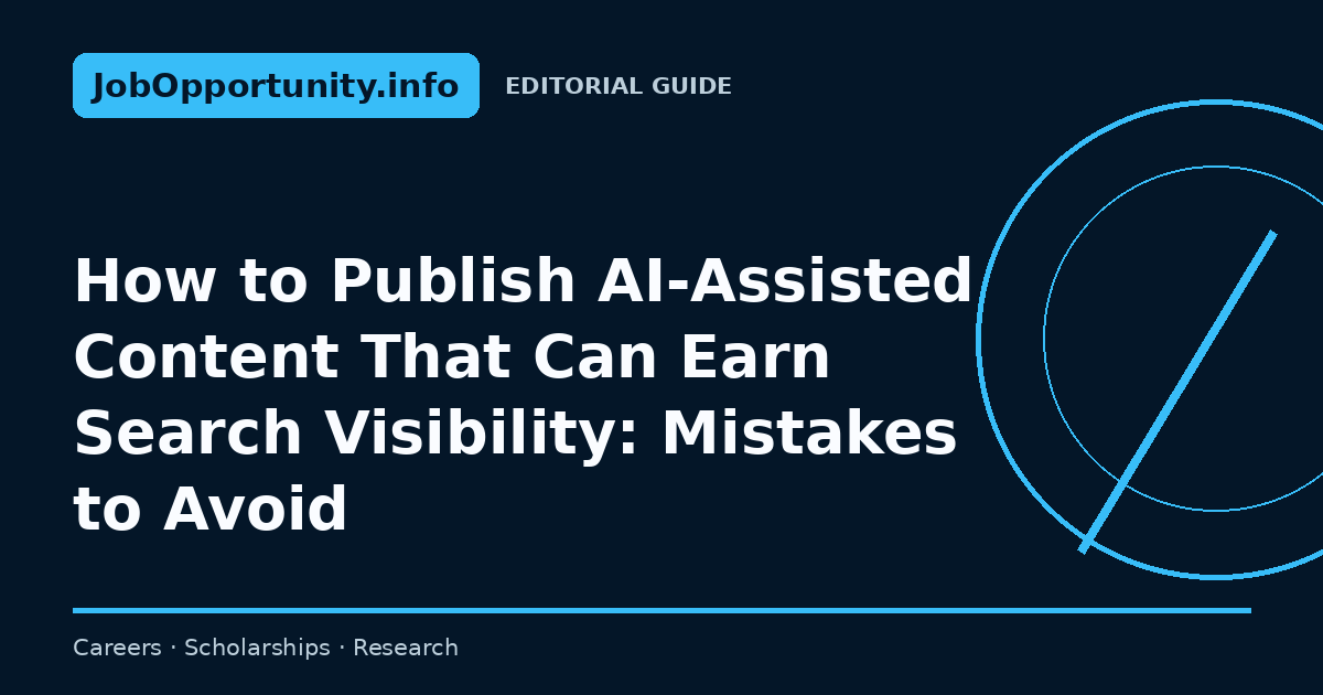 How to Publish AI-Assisted Content That Can Earn Search Visibility: Mistakes to Avoid