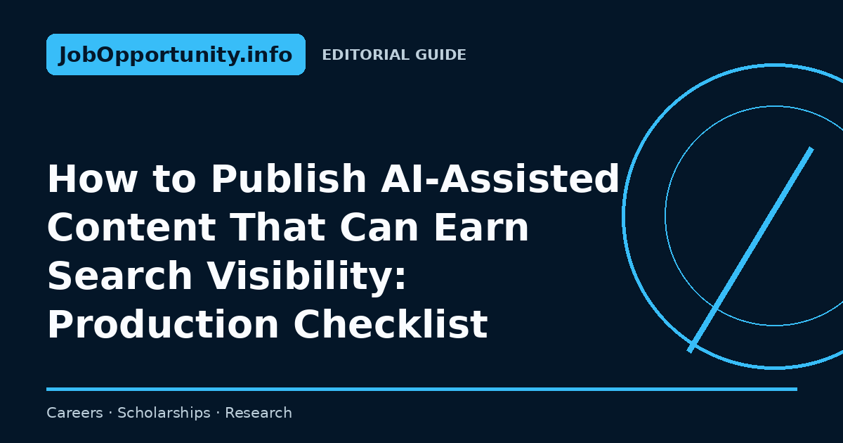 How to Publish AI-Assisted Content That Can Earn Search Visibility: Production Checklist