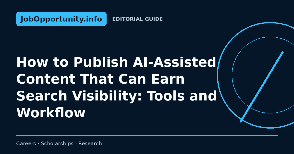 How to Publish AI-Assisted Content That Can Earn Search Visibility: Tools and Workflow