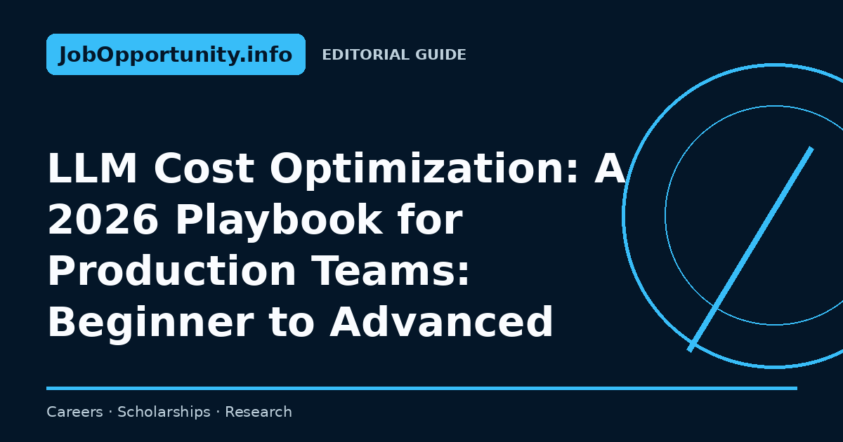 LLM Cost Optimization: A 2026 Playbook for Production Teams: Beginner to Advanced