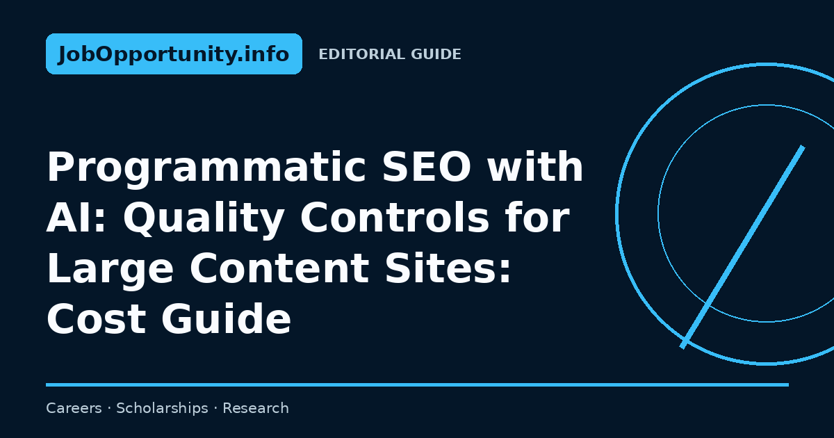 Programmatic SEO with AI: Quality Controls for Large Content Sites: Cost Guide