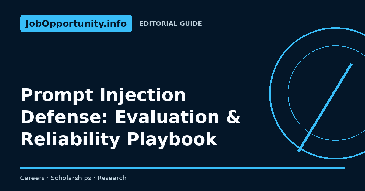 Prompt Injection Defense: Evaluation & Reliability Playbook