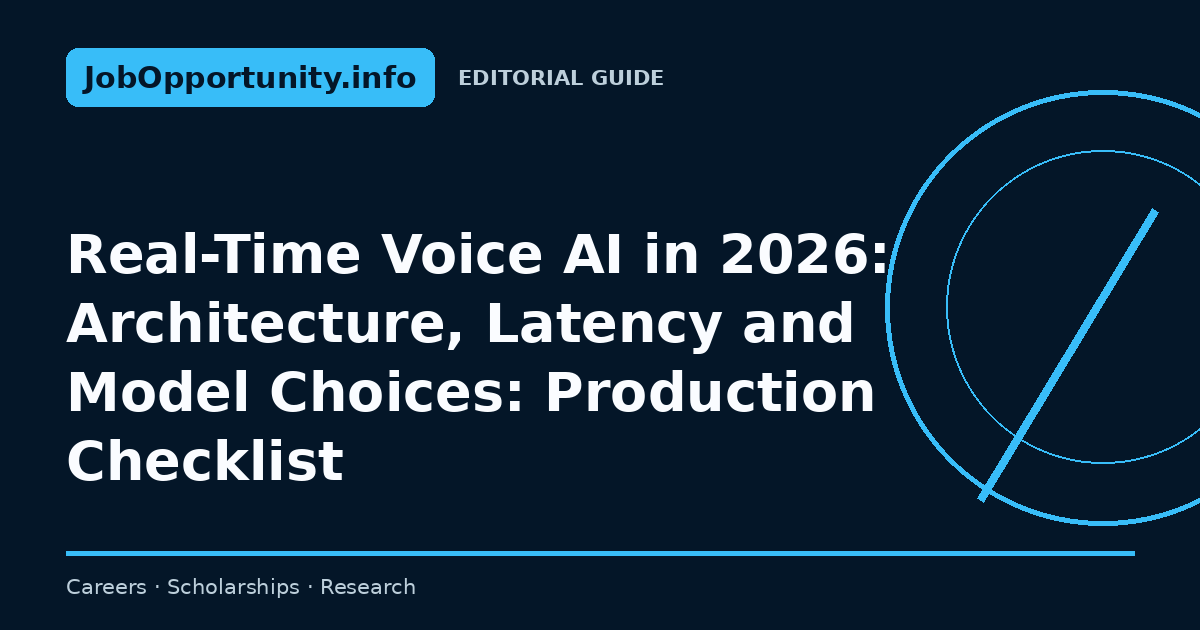 Real-Time Voice AI in 2026: Architecture, Latency and Model Choices: Production Checklist