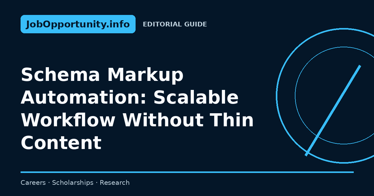 Schema Markup Automation: Scalable Workflow Without Thin Content
