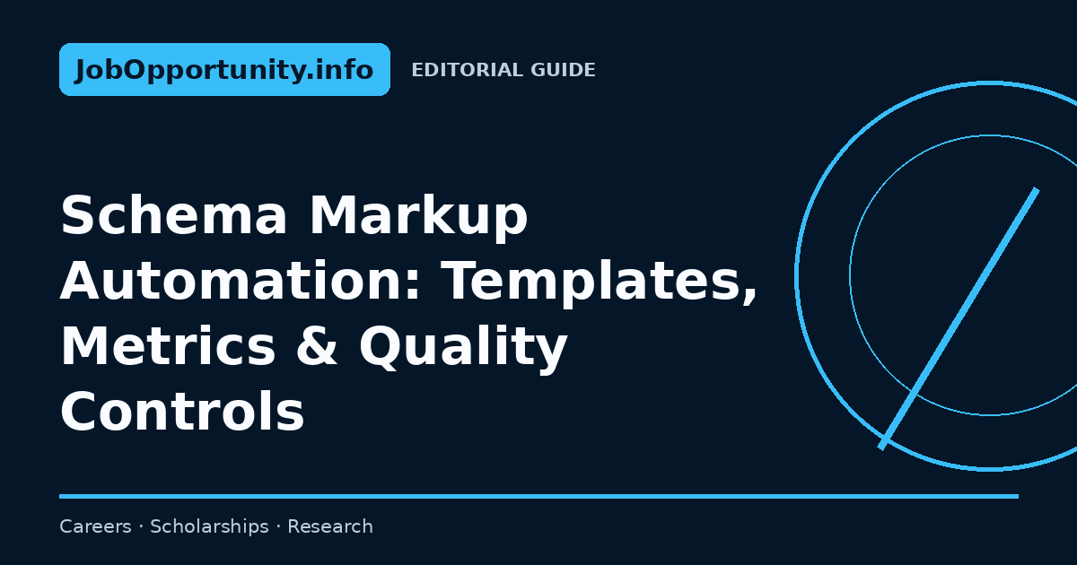 Schema Markup Automation: Templates, Metrics & Quality Controls