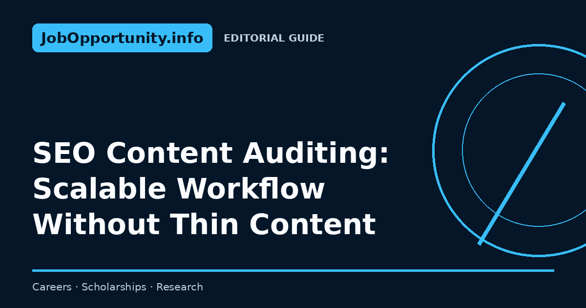SEO Content Auditing: Scalable Workflow Without Thin Content